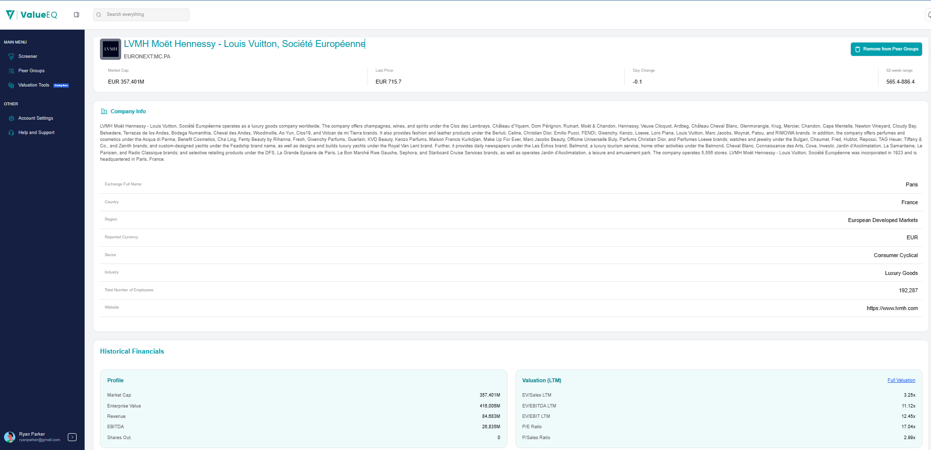 Company Overview screenshot